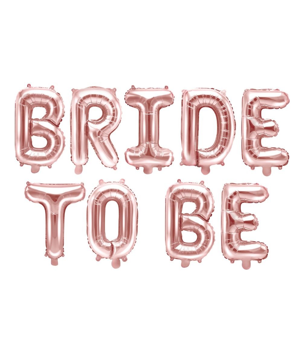Folinių balionų rinkinys "Bride to be", rožinio aukso spalvos